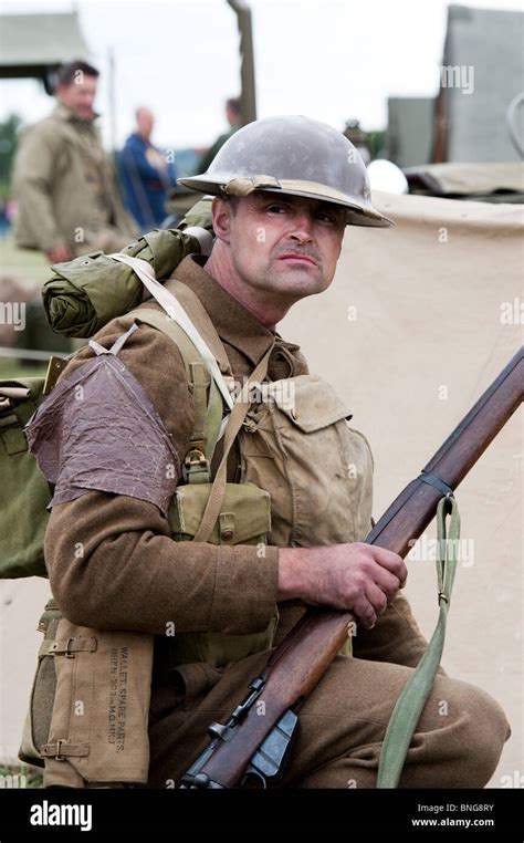 Ww2 British Soldier Re Enactment Stock Photo Alamy