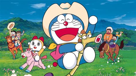 Funny Doraemon And Friends On Horse Hd Doraemon Wallpapers Hd