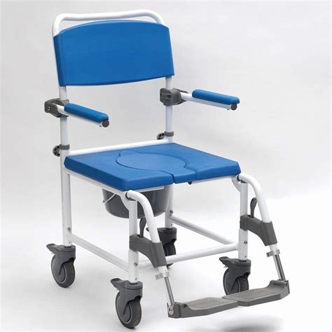 Shower And Commode Wheel Chair With Lid Adjustable Elderease