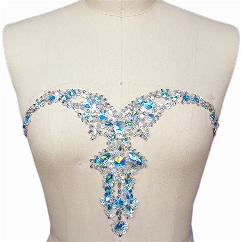 Bidwm Temptation Beaded 21x32cm 6 Color Rhinestone Sequin Applique