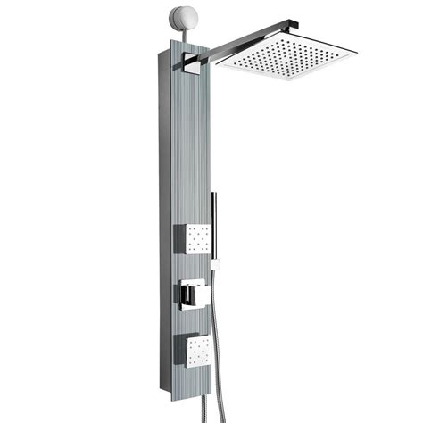 Akdy 35 In 2 Jet Easy Connect Shower Panel System In Silver Tempered
