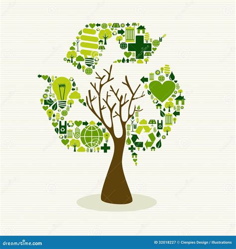 El Verde Recicla El árbol Del Concepto Del Símbolo Ilustración del