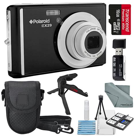 Polaroid Iex29 18mp 10x Digital Camera Black And Accessory Bundle W
