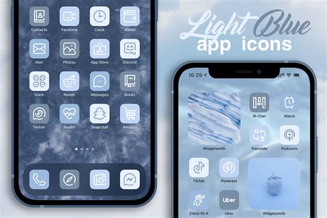 Light Blue App Icons For Ios 14 And Android Free Aesthetic Baby Blue Icons