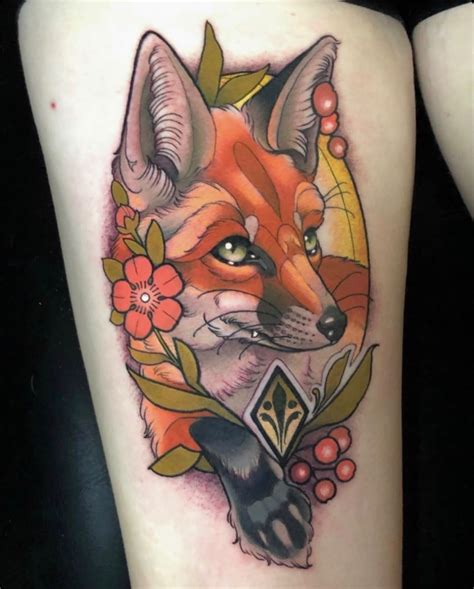 Neotraditional Fox Tattoo Fox Tattoo Neo Traditional Tattoo