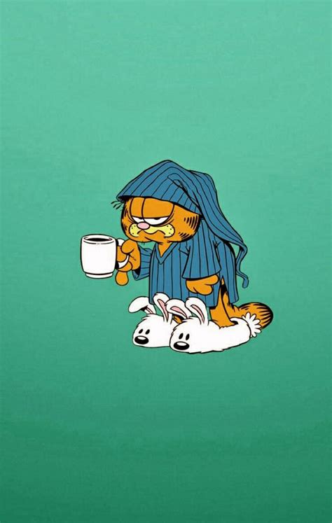 Garfield Not Ready For Morning Iphone Wallpaper