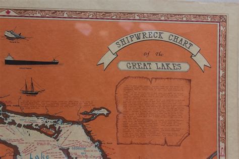 1977 Shipwreck Chart Map Of The Great Lakes Ebth