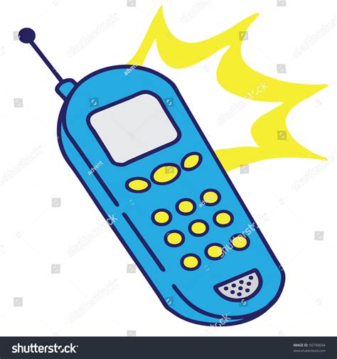 Cartoon Doodle Cell Phone Ringing Stock Vector 50799094