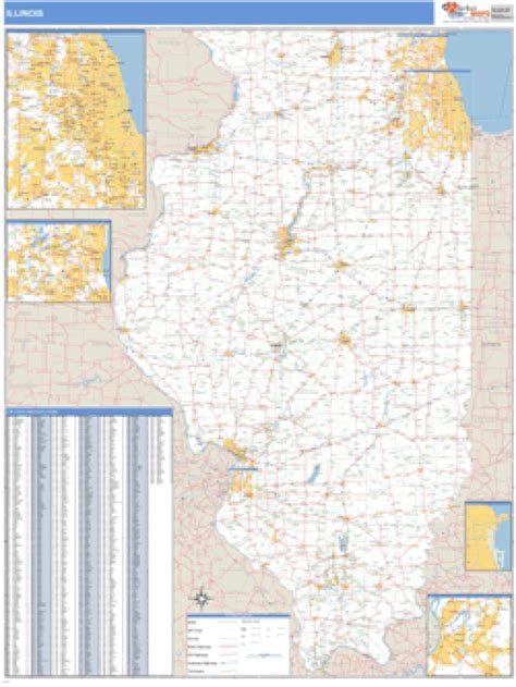 Illinois Zip Code Wall Map