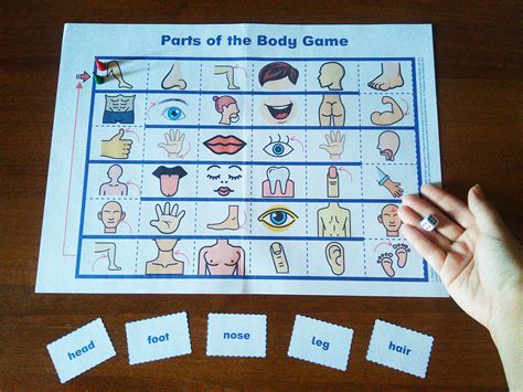 Parts Of The Body Printable Board Game