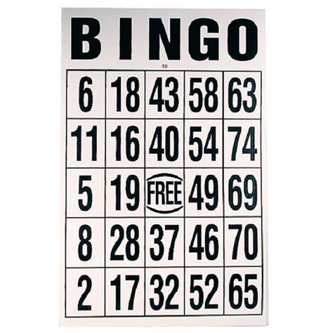 Jumbo Large Print Bingo Cards Free Shipping
