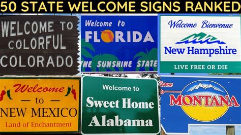 Ranking The 50 State Welcome Signs Youtube
