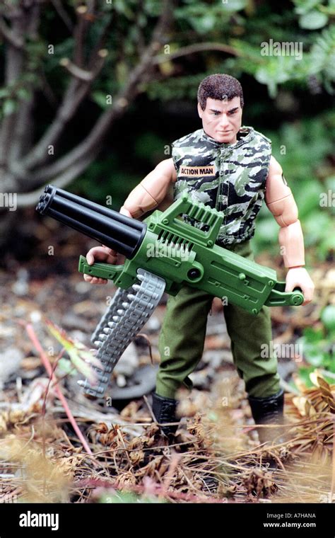 Action Man Toy Figure As Commando Special Forces With Machine Gun Stock