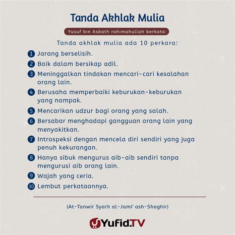 Ensiklopedia Islam Tanda Akhlak Mulia