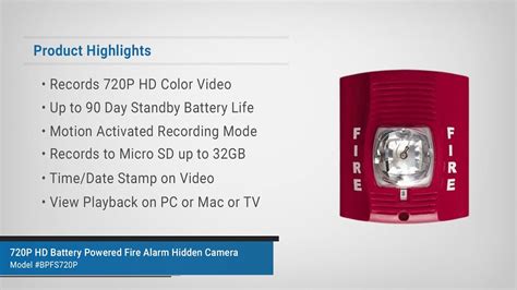 720p Hd Motion Activated Fire Alarm Hidden Camera Overview And Sample