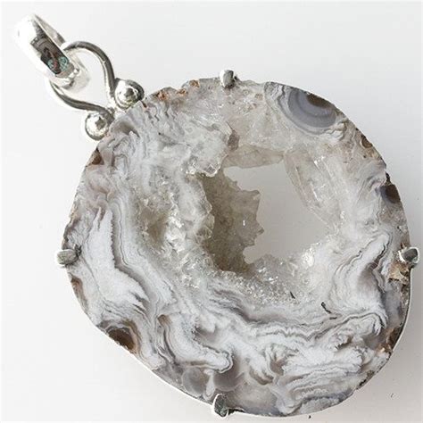 Druzy Agate Geode Slice Pendant Stunning By Ravishingimpressions