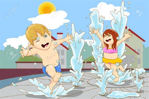 Kids Playing In Water Clipart Clipground