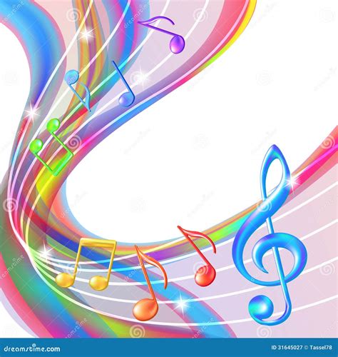 Colorful Abstract Notes Music Background Stock Vector Illustration