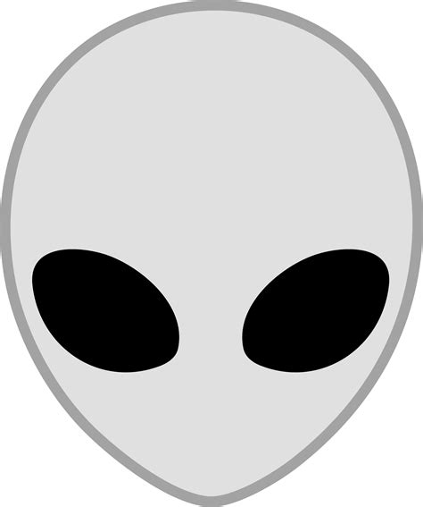 Simple Grey Alien Head Free Clip Art