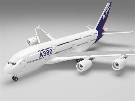 Airbus A380 Airplane 3d Model 3ds Max Files Free Download Cadnav