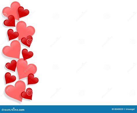 Valentines Day Border Hearts Stock Photo Image 8040820