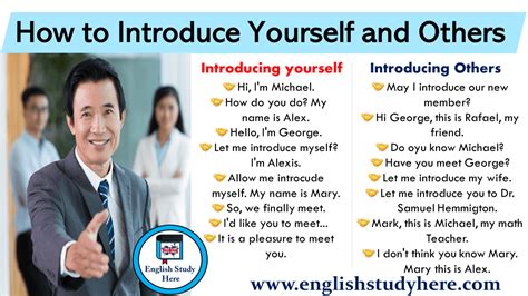 How To Introduce Yourself And Others English Study Here