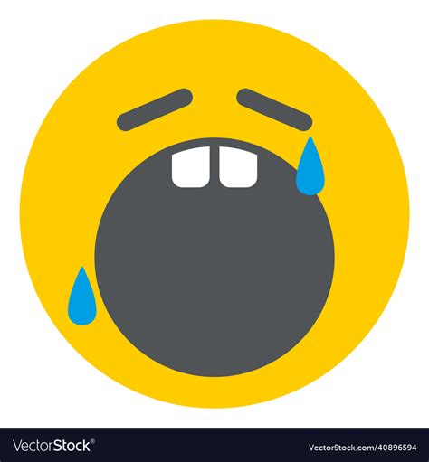 Crying Out Loud Emoji Flat Round Face With Tears Vector Image