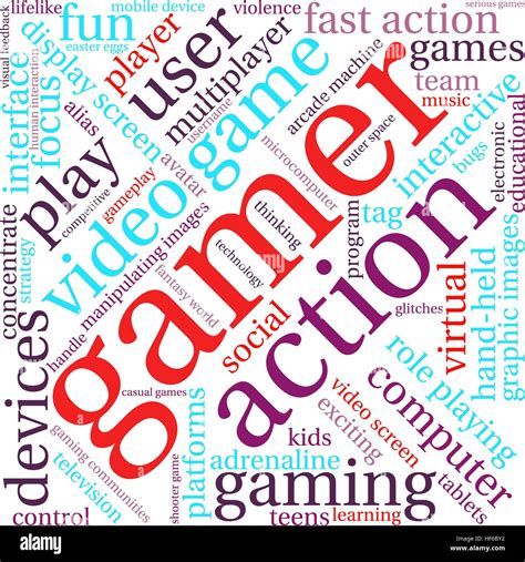Gamer Word Cloud On A White Background Stock Vector Image And Art Alamy
