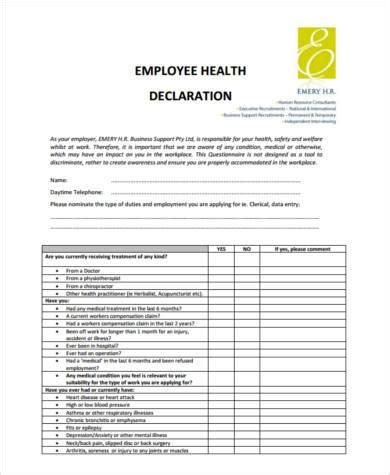 The health declaration form is a questionnaire every passenger entering and exiting mexico is required to fill out. FREE 9+ Sample Health Declaration Forms in MS Word | PDF ...