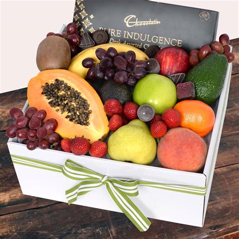 Deluxe Fruit Box With Dark Chocs Sarahs Flowers Your Friendly