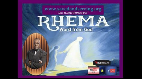 05312020 One1 Rhema Word From God Youtube