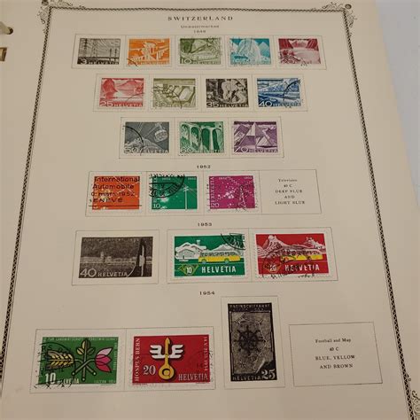 Switzerland Helvetia Stamp Album In Scott Pages Over 250 Stamps Ebay