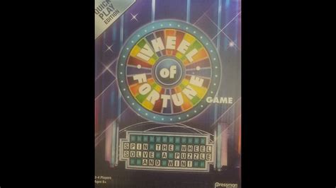 Wheel Of Fortune Quick Play Edition Board Game 2020 Pressman What
