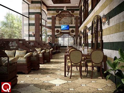 Interior Of Arabic Restaurant Rendering Visualisation Vray 3dmax