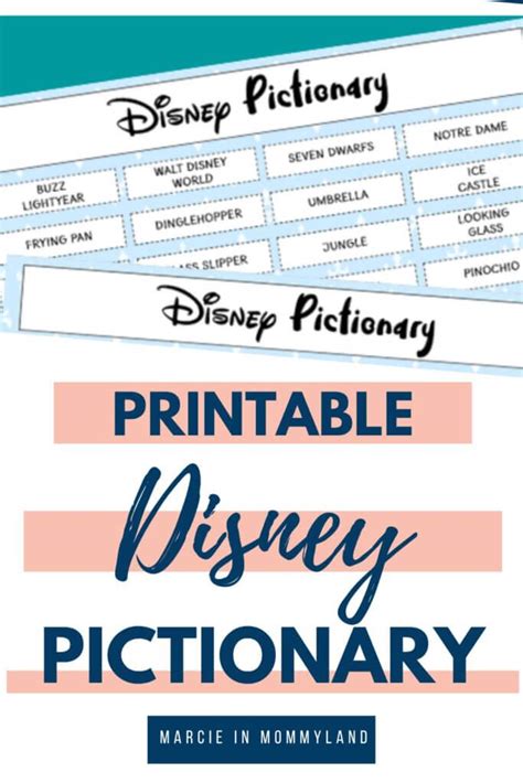 Free Printable Disney Pictionary Game For Game Night