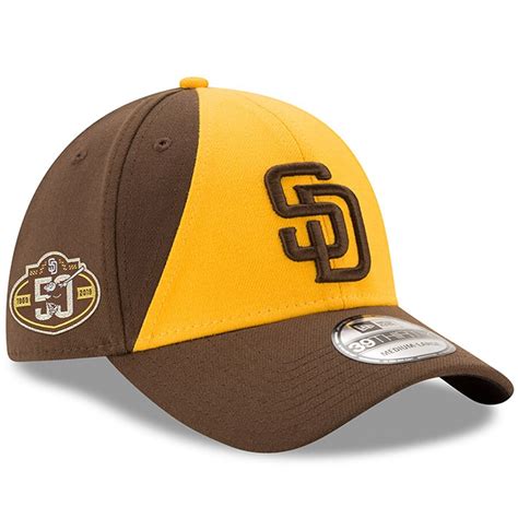 Mens San Diego Padres New Era Goldbrown 50th Anniversary Team Classic