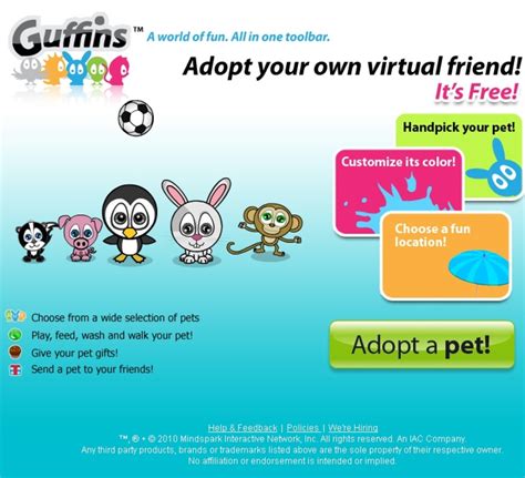 However, the 'pets' section of the backpack was added long before that. Guffins: Adopt Your Own Virtual Pet | HubPages