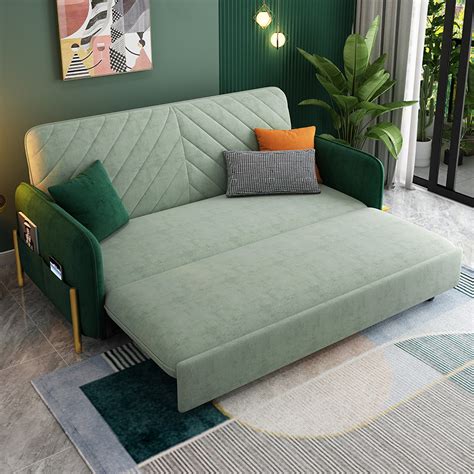 King Sleeper Sofa Green Upholstered Convertible Sofa Homary