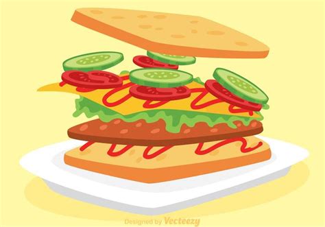 Sandwich Vector Vector Art At Vecteezy