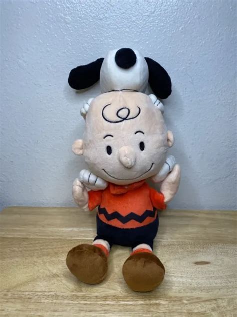 peanuts charlie brown and snoopy together plush by hallmark 14 99 picclick