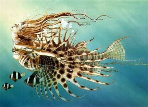 Lionfish Mermaid Lion Fish Mermaid Wallpapers Mermaid Art