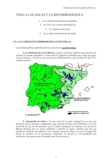 Pdf Tema 4 Las Aguas Y La Red HidrogrÁfica · 2019 11 7 · Su
