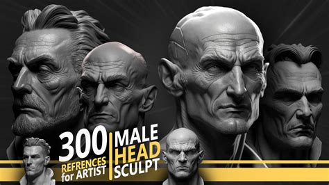 Artstation 300 Male Head Sculpt References For Artist Artworks
