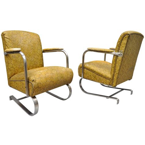 Pair Of Art Deco Royal Chrome By Lloyd Lounge Chairs At 1stdibs Royal