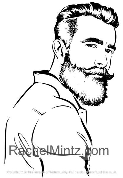 Men Male Portraits Of Handsome Guys Coloring Pdf Book Rachel