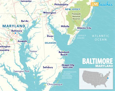 Map Of Baltimore Maryland Live Beaches