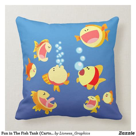 The soft, oversized fish measures 4' long (may vary). Fun in The Fish Tank (Cartoon Fish) Pillow | Zazzle.com ...