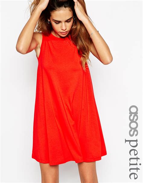 Lyst Asos Sleeveless Swing Dress In Red