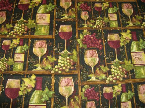 Wine Theme Fabric 100 Cotton By The Yard Bergen Valley