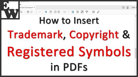 How To Insert Trademark Copyright And Registered Symbols In Pdfs
